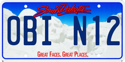 SD license plate 0BIN12