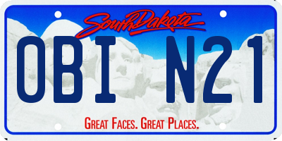 SD license plate 0BIN21