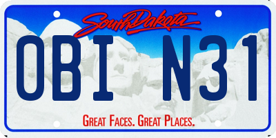 SD license plate 0BIN31