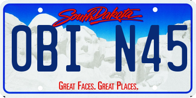 SD license plate 0BIN45