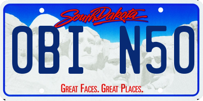 SD license plate 0BIN50