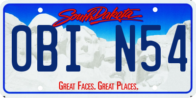 SD license plate 0BIN54
