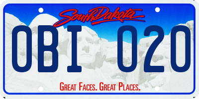 SD license plate 0BIO20