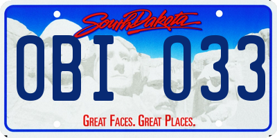 SD license plate 0BIO33