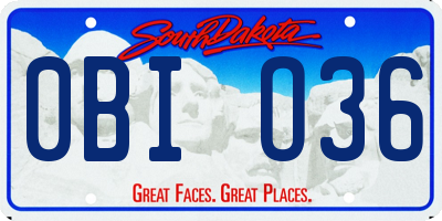SD license plate 0BIO36