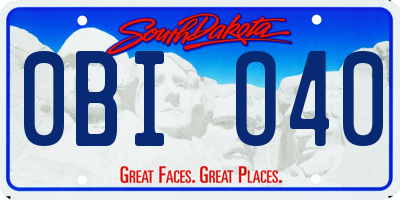 SD license plate 0BIO40