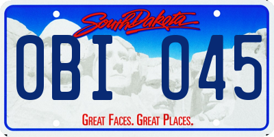 SD license plate 0BIO45