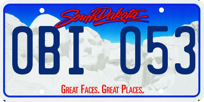 SD license plate 0BIO53