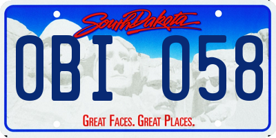 SD license plate 0BIO58