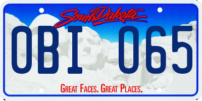 SD license plate 0BIO65