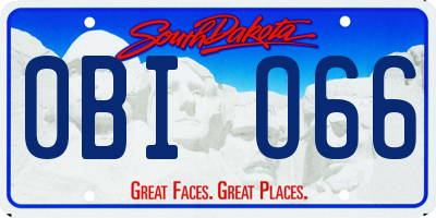 SD license plate 0BIO66