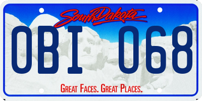 SD license plate 0BIO68
