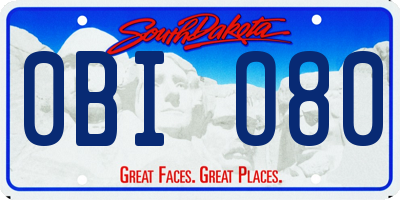 SD license plate 0BIO80