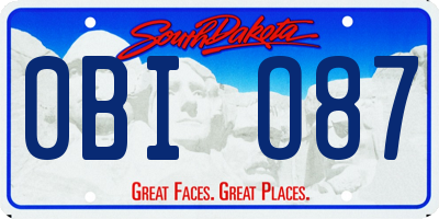 SD license plate 0BIO87