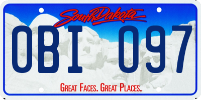 SD license plate 0BIO97