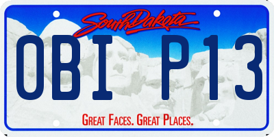 SD license plate 0BIP13