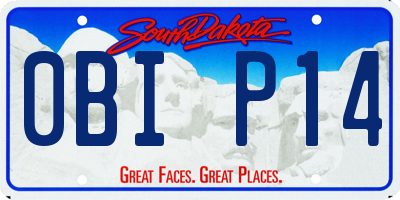 SD license plate 0BIP14