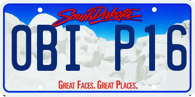 SD license plate 0BIP16