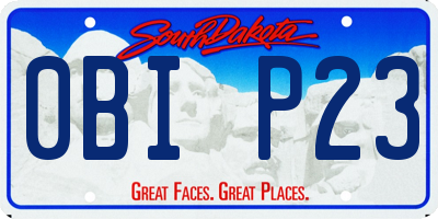 SD license plate 0BIP23