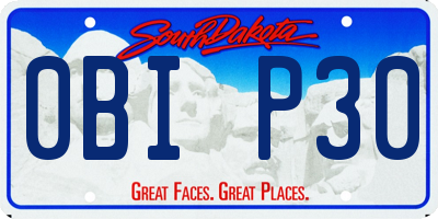 SD license plate 0BIP30
