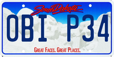 SD license plate 0BIP34