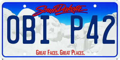 SD license plate 0BIP42