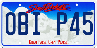 SD license plate 0BIP45