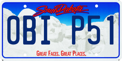 SD license plate 0BIP51