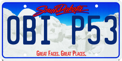 SD license plate 0BIP53