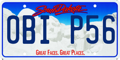 SD license plate 0BIP56