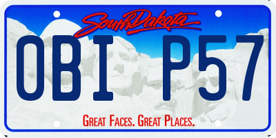 SD license plate 0BIP57