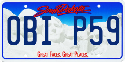 SD license plate 0BIP59