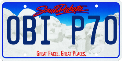 SD license plate 0BIP70