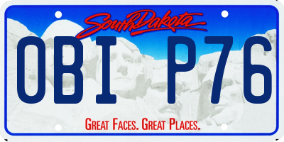 SD license plate 0BIP76