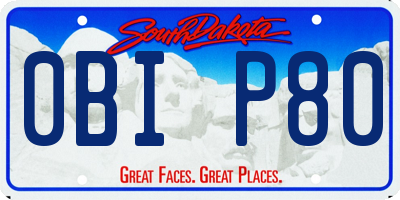 SD license plate 0BIP80
