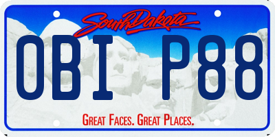 SD license plate 0BIP88