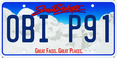 SD license plate 0BIP91