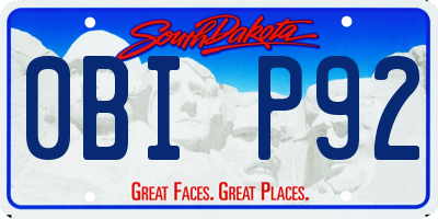 SD license plate 0BIP92