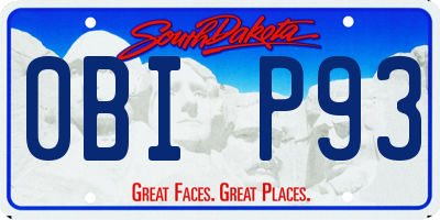 SD license plate 0BIP93