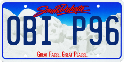 SD license plate 0BIP96