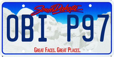 SD license plate 0BIP97
