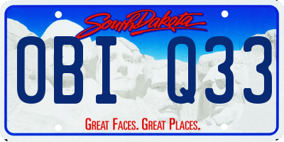 SD license plate 0BIQ33