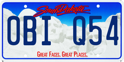 SD license plate 0BIQ54