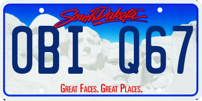 SD license plate 0BIQ67
