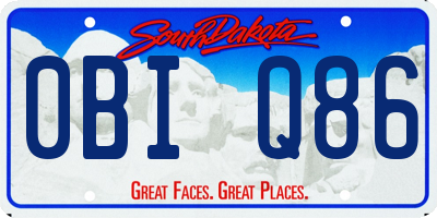 SD license plate 0BIQ86