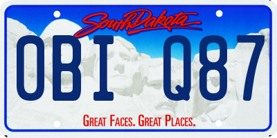 SD license plate 0BIQ87