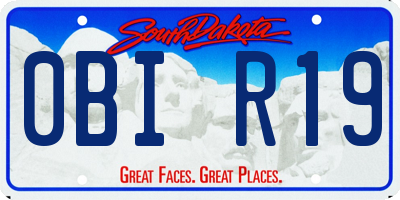 SD license plate 0BIR19