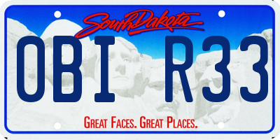 SD license plate 0BIR33