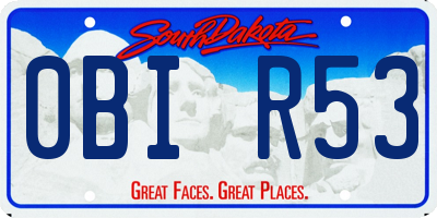 SD license plate 0BIR53