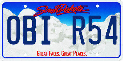 SD license plate 0BIR54